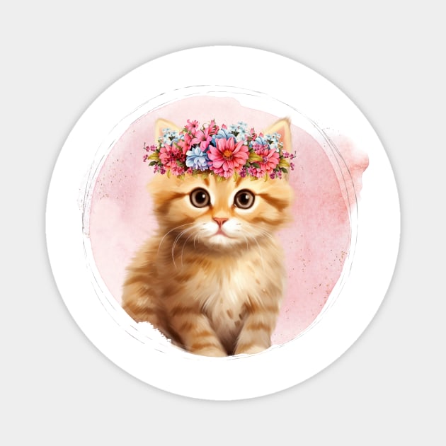 Baby Animal with Floral Crown Magnet by Alienated